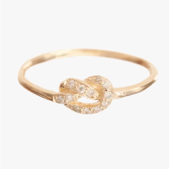 Ariel Gordon Love Knot Ring with Diamonds Yellow gold 14k (EUC) Size 5.5